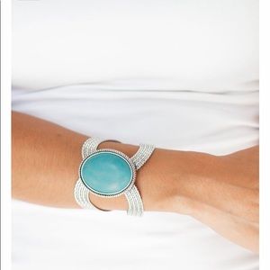 Top seller ladies turquoise & silver cuf